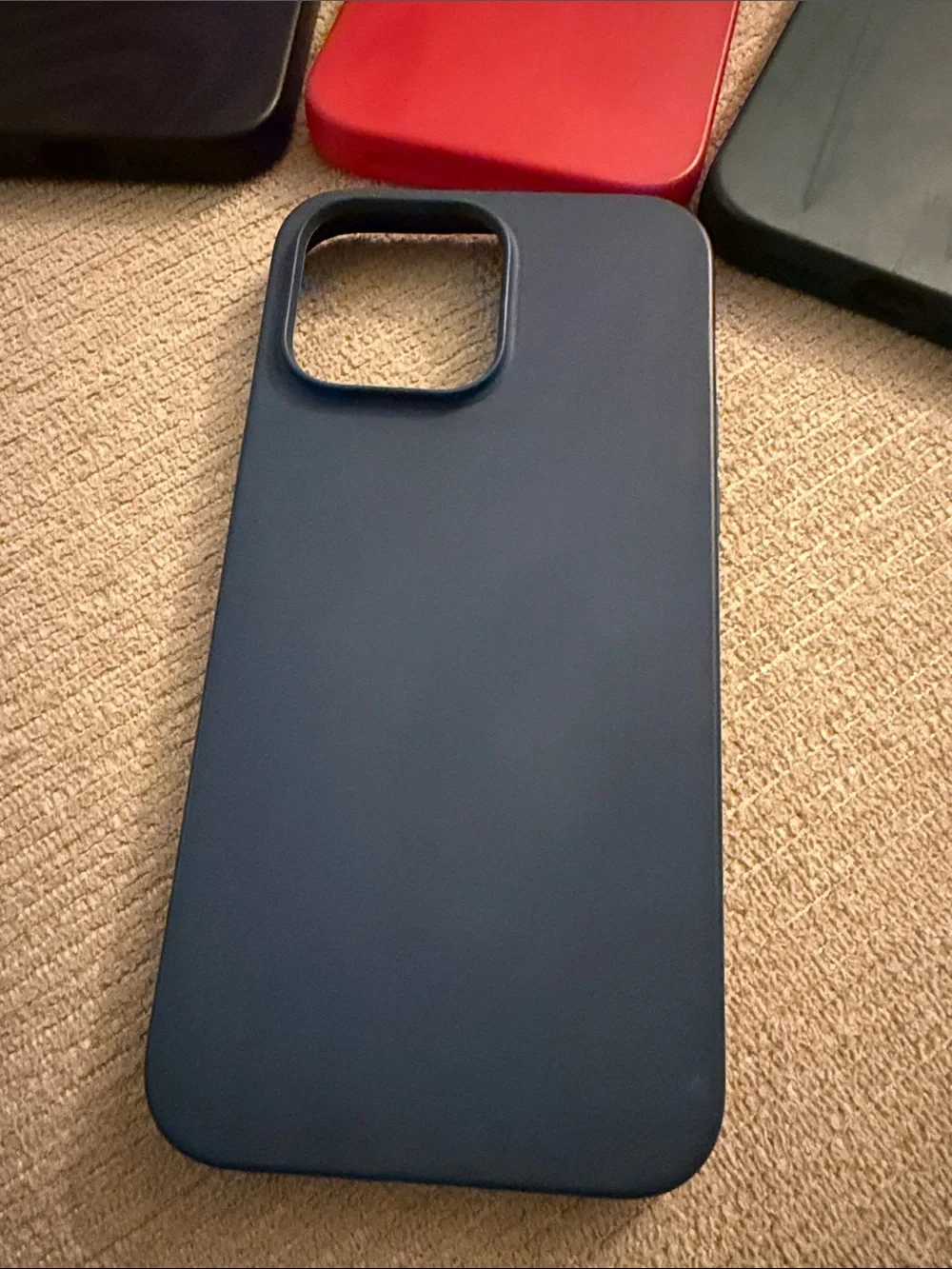 (4) Silicone Phone 14 Case Bundle - Red, Green, Blue, Black Striped